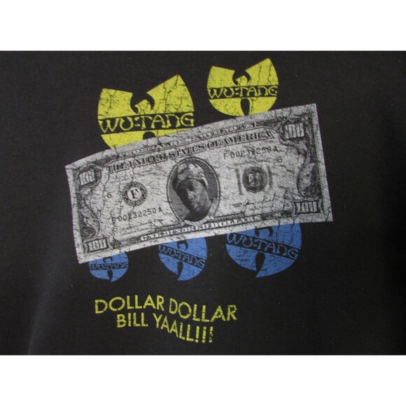 Wu Tang Clan Hoodie Mens Med/Large CREAM Dollar Bill Hip Hop Rap Pullover - Picture 4 of 15